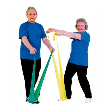 Fabrication Enterprises Thera-Band Latex Exercise Band, 5" Strips, Red, 30 Strips/Box 10-1552